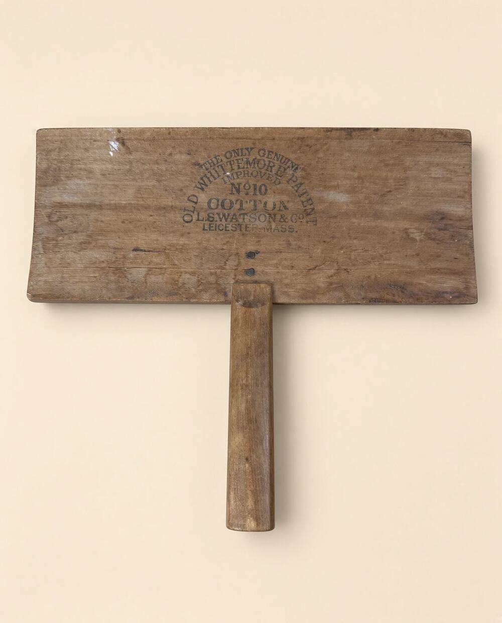 Whittemore Cotton Cards Pair, Wooden Carding Paddles, Patent No 10 Cloth Heads
